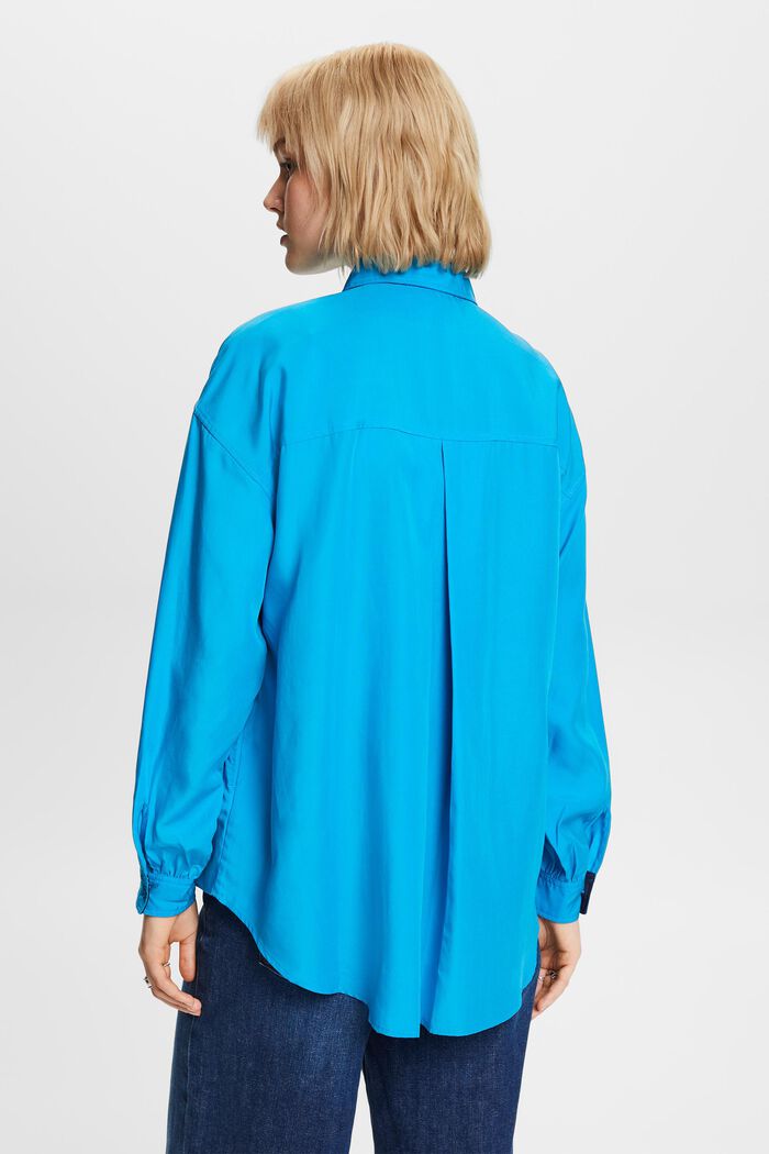 Oversized shirt blouse, BLUE, detail image number 3