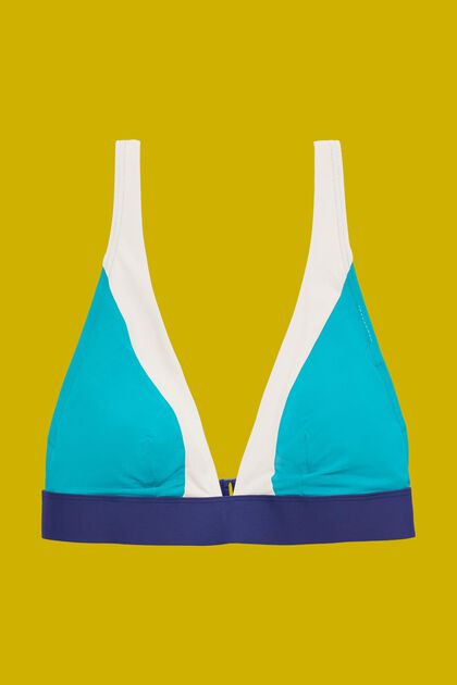 Padded bikini top in colour block design