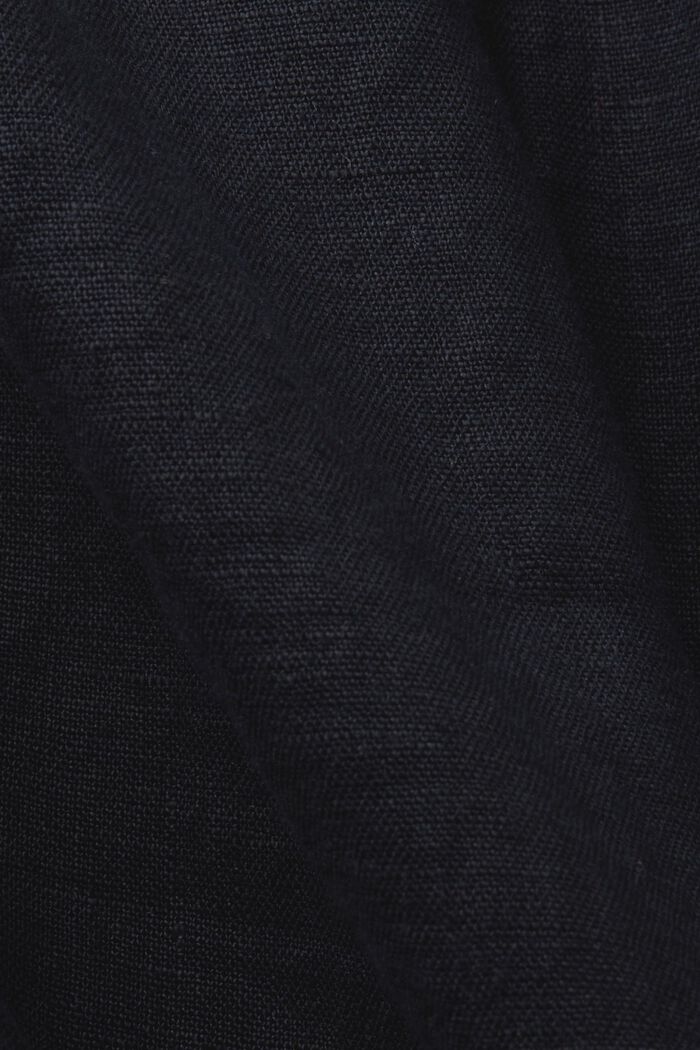 Sleeveless Linen Babydoll Blouse, BLACK, detail image number 4