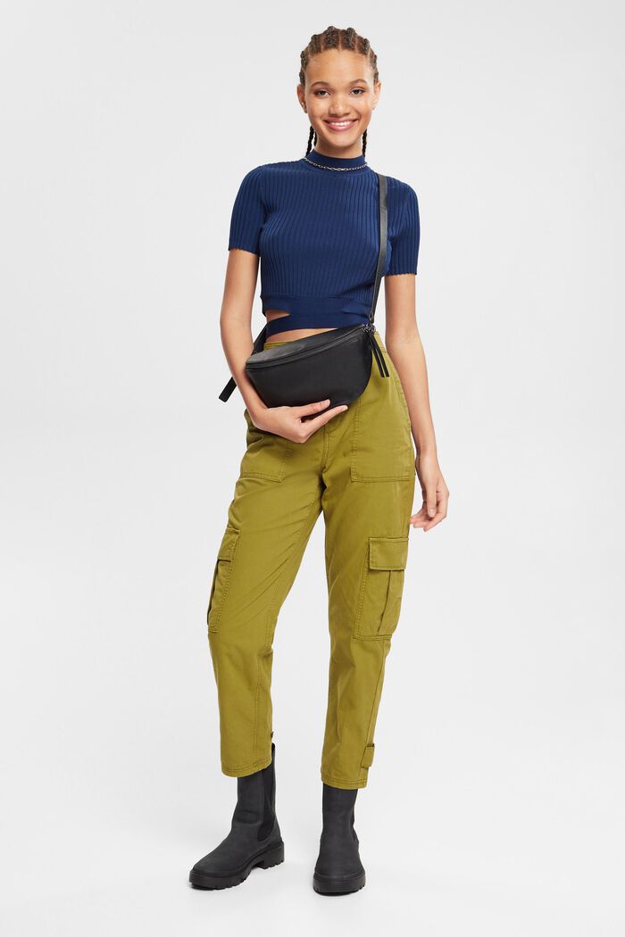 Cargo trousers with a high waistband