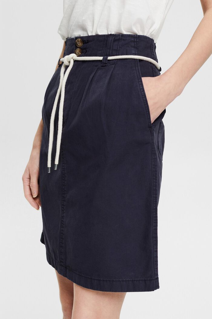 Skirt with a cord belt, NAVY, detail image number 2