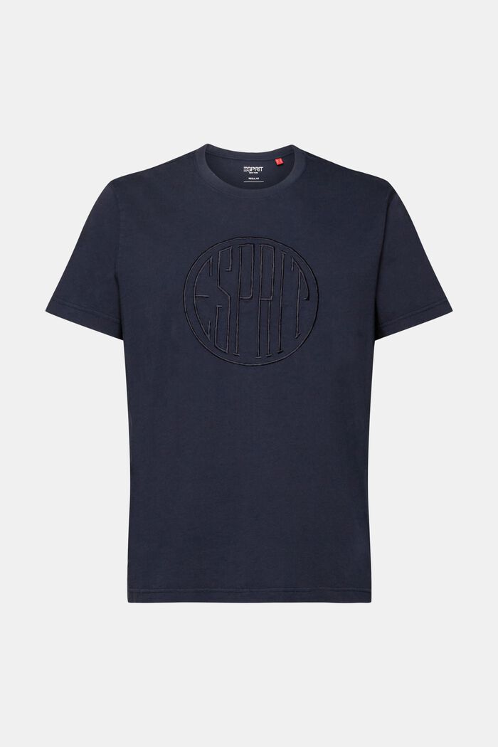 T-shirt with a stitched logo, 100% cotton, NAVY, detail image number 6
