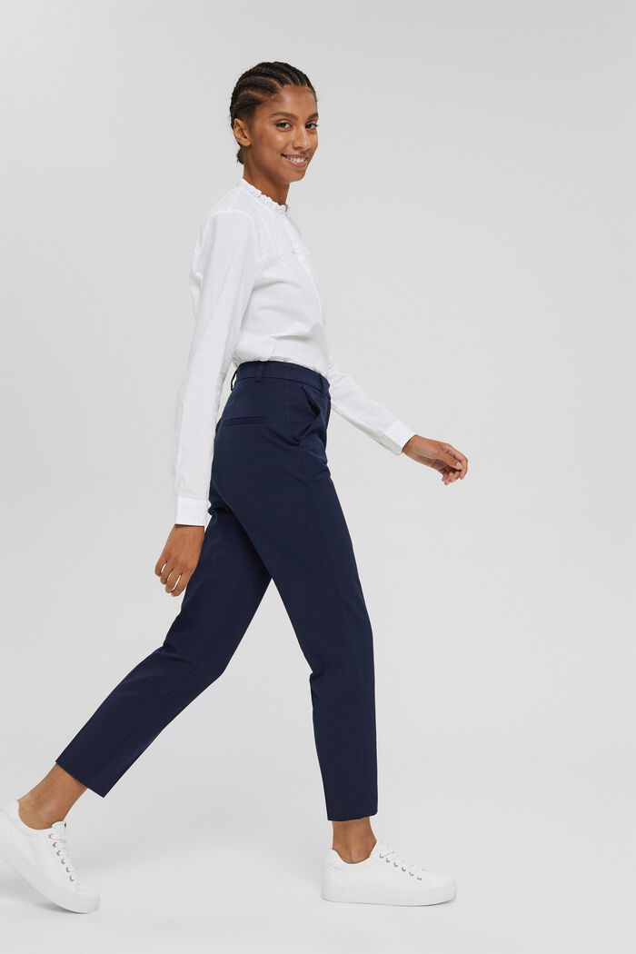 Cotton-blend stretch trousers