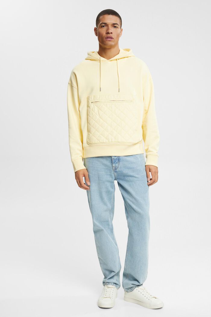Oversized sweatshirt with zip pocket, PASTEL YELLOW, overview