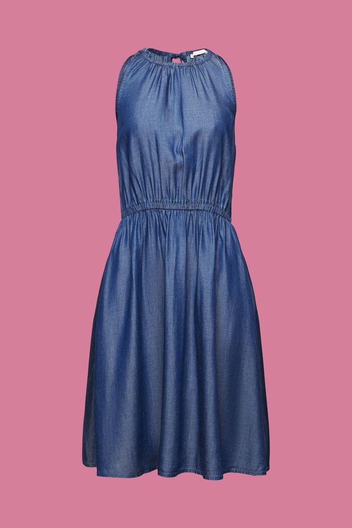 Denim-looking mini dress, TENCEL™, BLUE DARK WASHED, detail image number 6