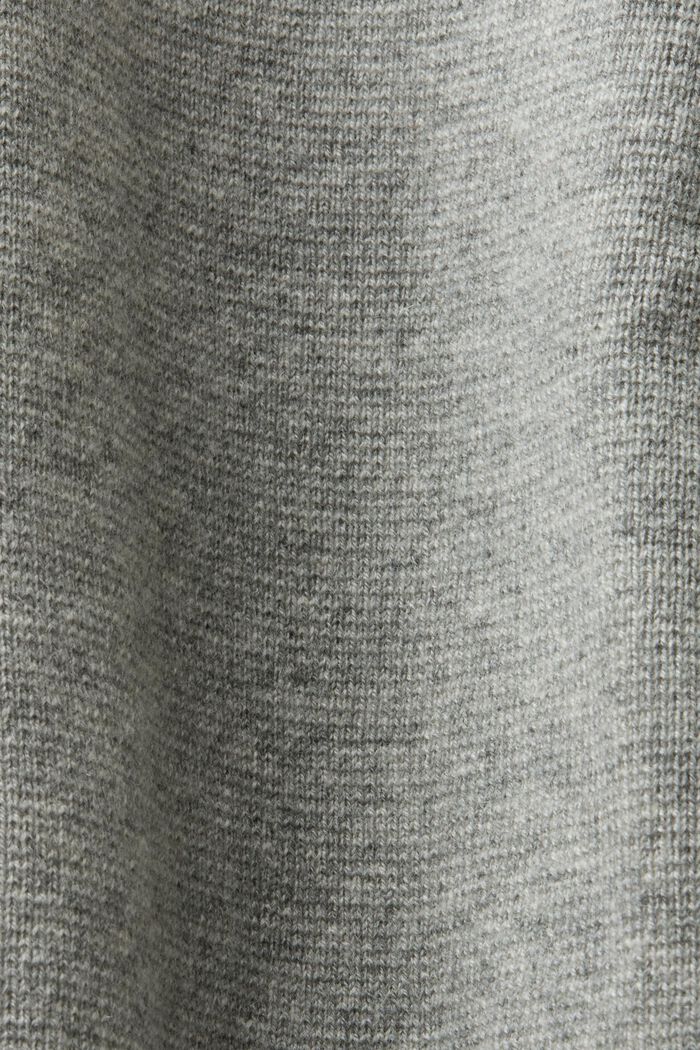 Unisex Wool-Cashmere Hooded Knit Sweater, LIGHT GREY, detail image number 7