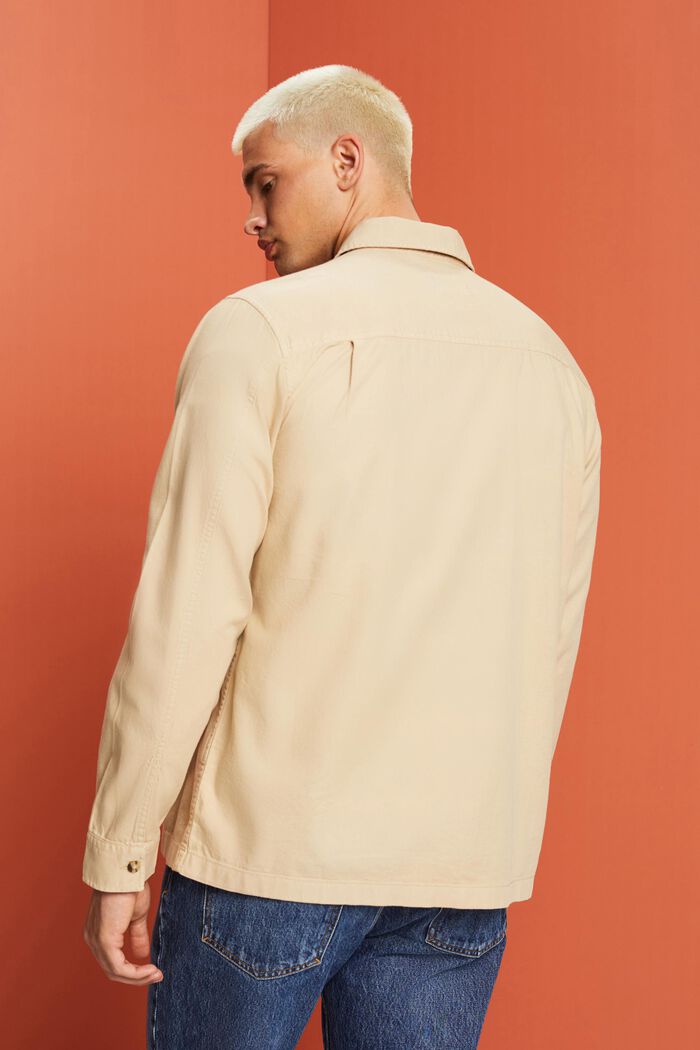 Twill overshirt, 100% cotton, SAND, detail image number 3