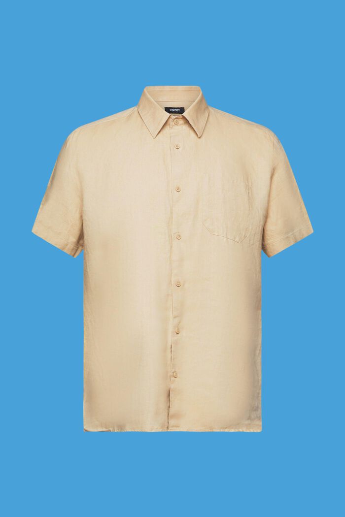 Linen short-sleeved shirt, SAND, detail image number 5