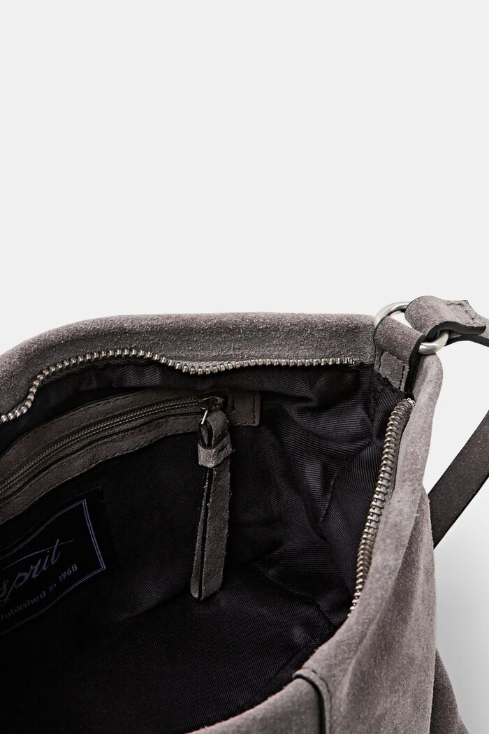 Small Suede Shoulder Bag, TAUPE, detail image number 4