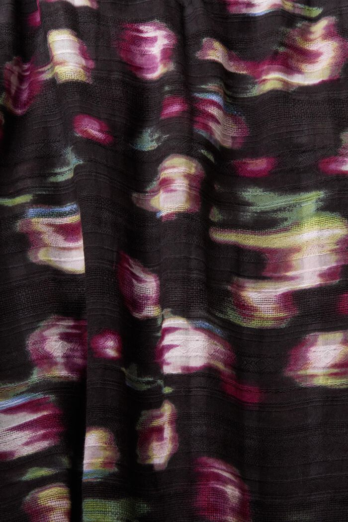 Printed Structured Poncho, BLACK, detail image number 5