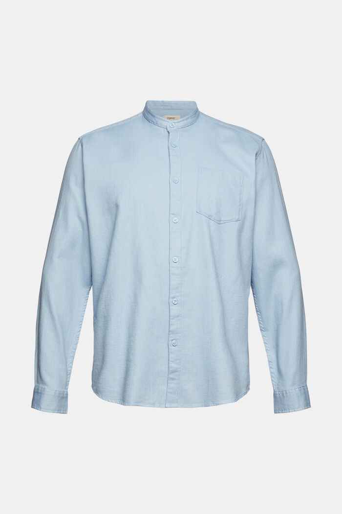 Cotton shirt with band collar
