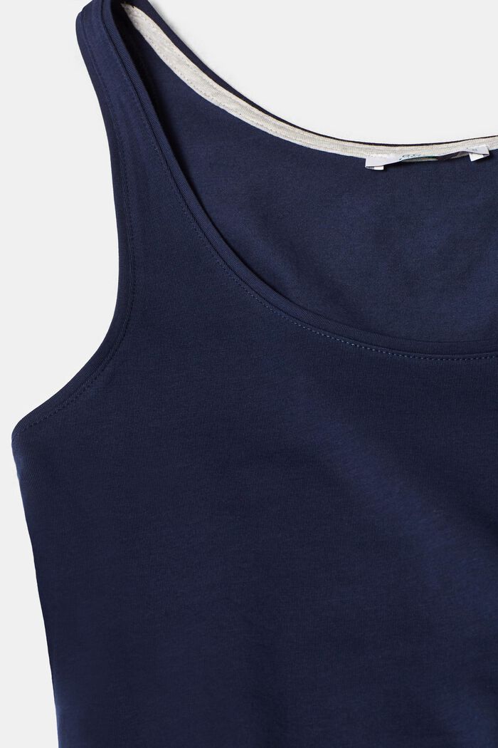 Stretch vest containing organic cotton, NAVY, detail image number 1
