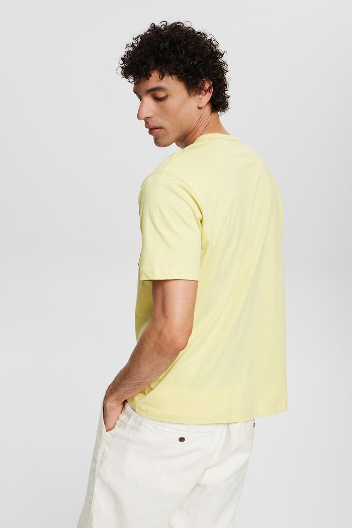 Jersey T-shirt with a small appliquéd motif, LIME YELLOW, detail image number 3