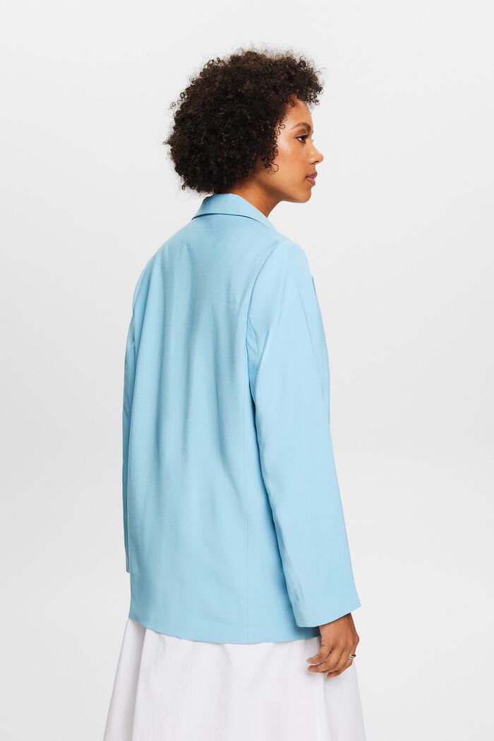 Single-Breasted Twill Blazer, LIGHT TURQUOISE, detail image number 2
