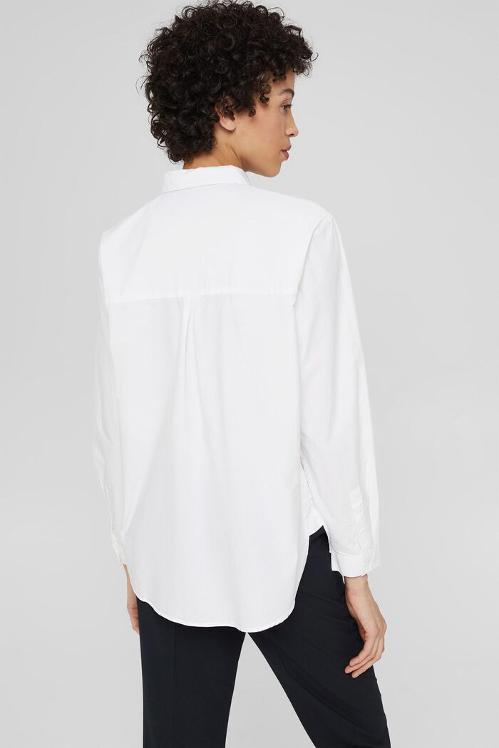 Oversized cotton blouse, WHITE, detail image number 3
