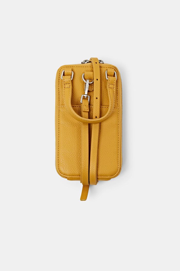 Vegan Leather Phone Sleeve, AMBER YELLOW, detail image number 3