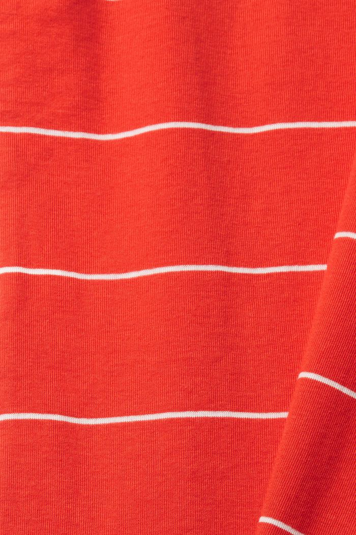 Striped long sleeve top, organic cotton, RED, detail image number 1