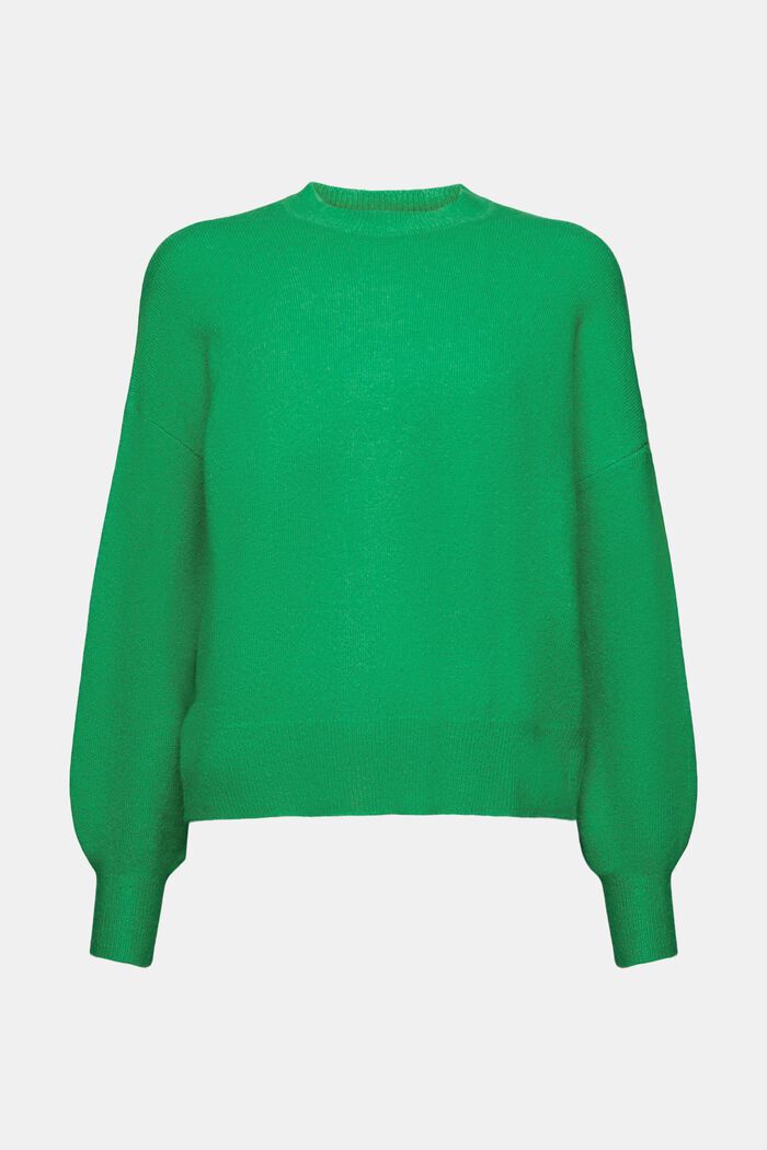 Wool Blend Crewneck Sweater, GREEN, detail image number 6