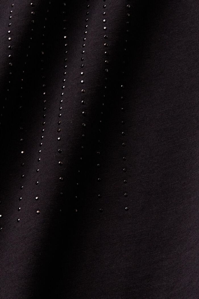 Rhinestone Jersey T-Shirt, BLACK, detail image number 5