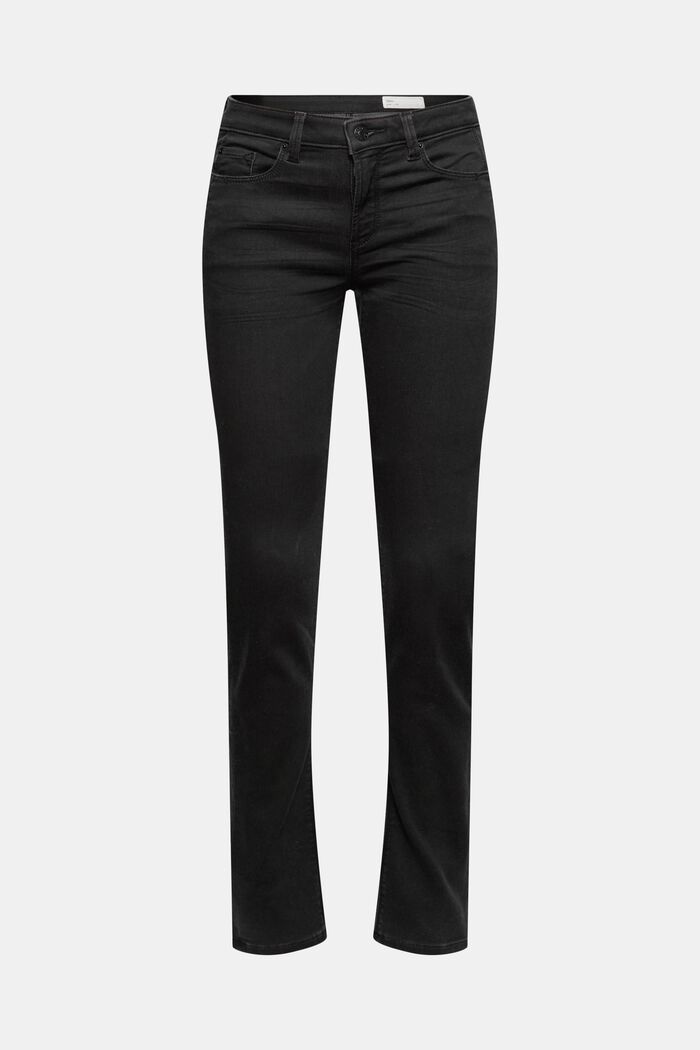 Black denim jeans in comfortable tracksuit fabric, BLACK DARK WASHED, detail image number 0