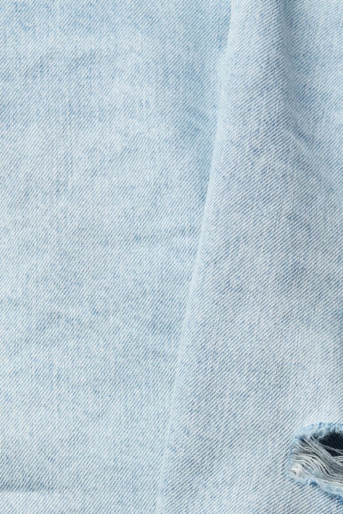 Denim skirt with distressed effects, BLUE BLEACHED, detail image number 0