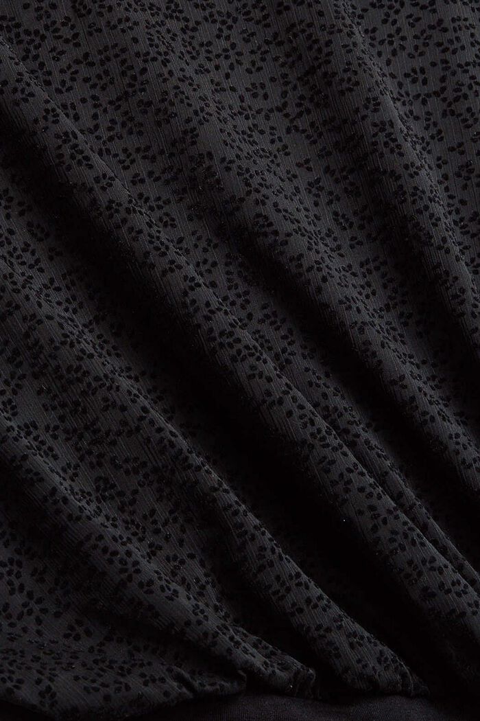 Patterned chiffon velvet dress, BLACK, detail image number 4
