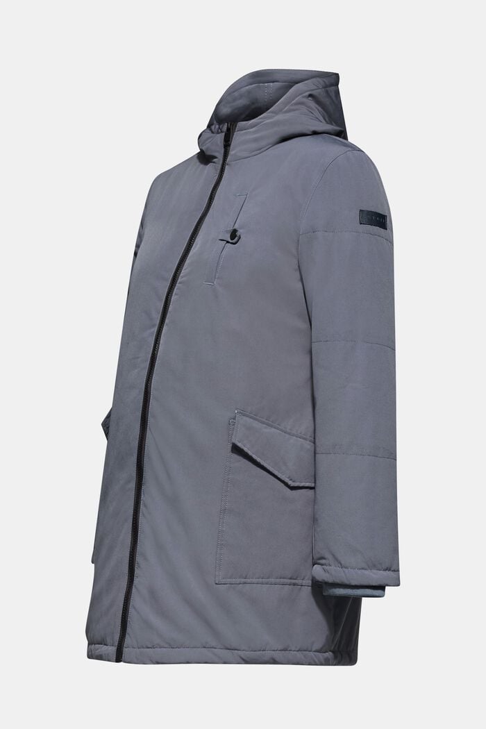 Padded outdoor jacket with a hood, MALADIVE BLUE, overview