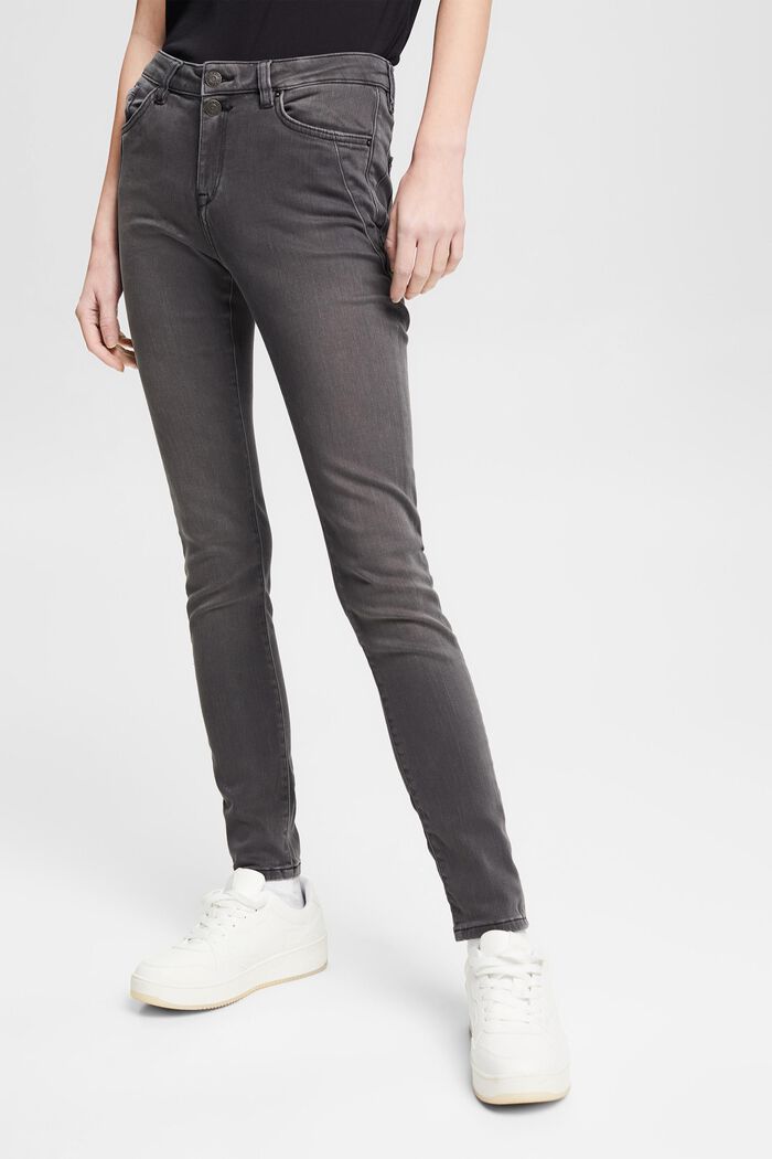 Stretch jeans in organic cotton, BLACK MEDIUM WASHED, detail image number 0