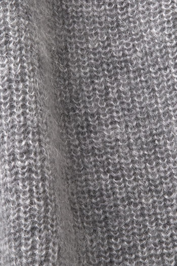 Open-Front Rib-Knit Cardigan, MEDIUM GREY, detail image number 6