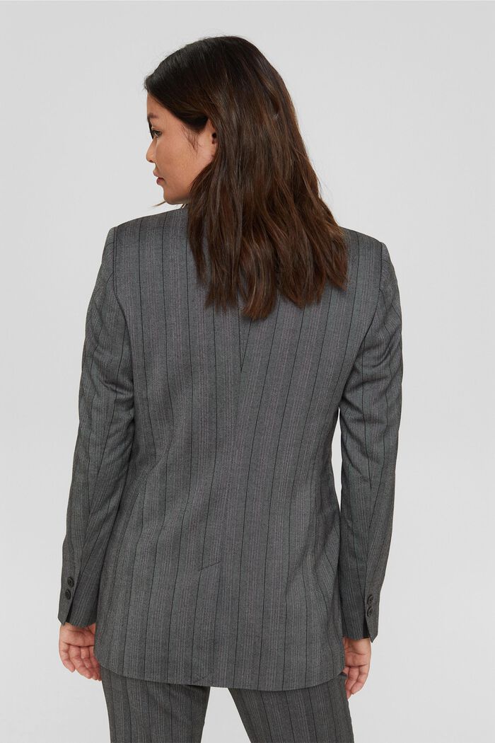 Made of recycled material: STRIPE mix + match blazer, GUNMETAL, detail image number 3