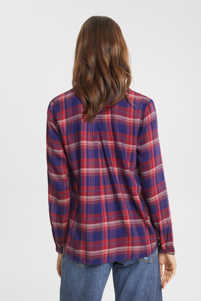 Blouse with a check pattern, NAVY, detail image number 3