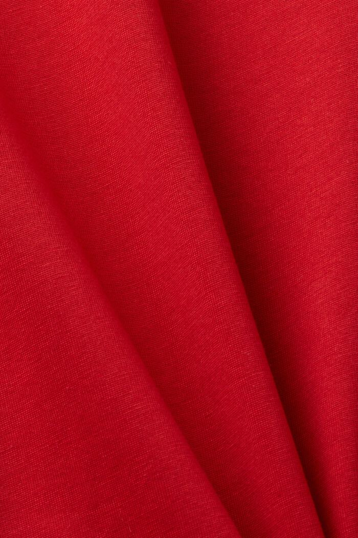 Jersey V-neck t-shirt, 100% cotton, DARK RED, detail image number 5