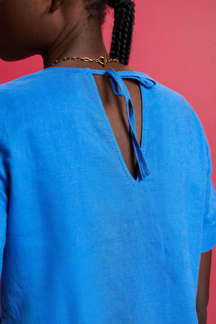 Blouse with keyhole detail, BRIGHT BLUE, detail image number 2