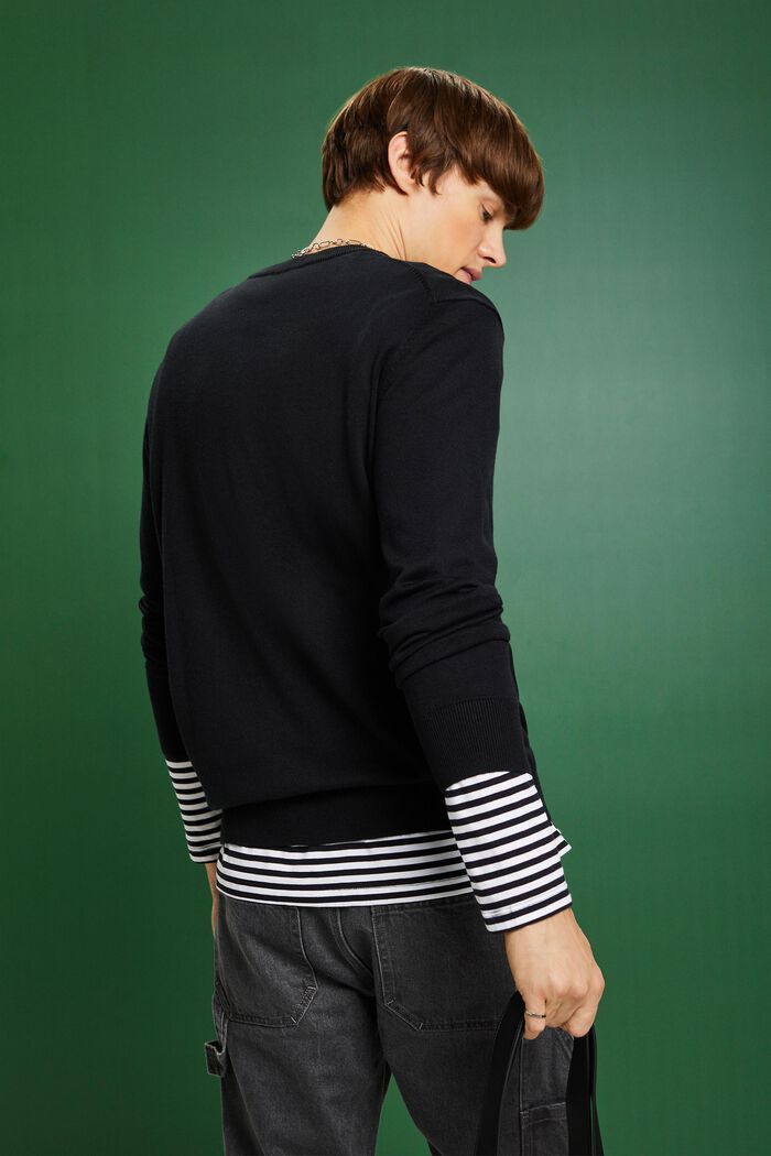 Crewneck Knit Sweater, ANTHRACITE, detail image number 2