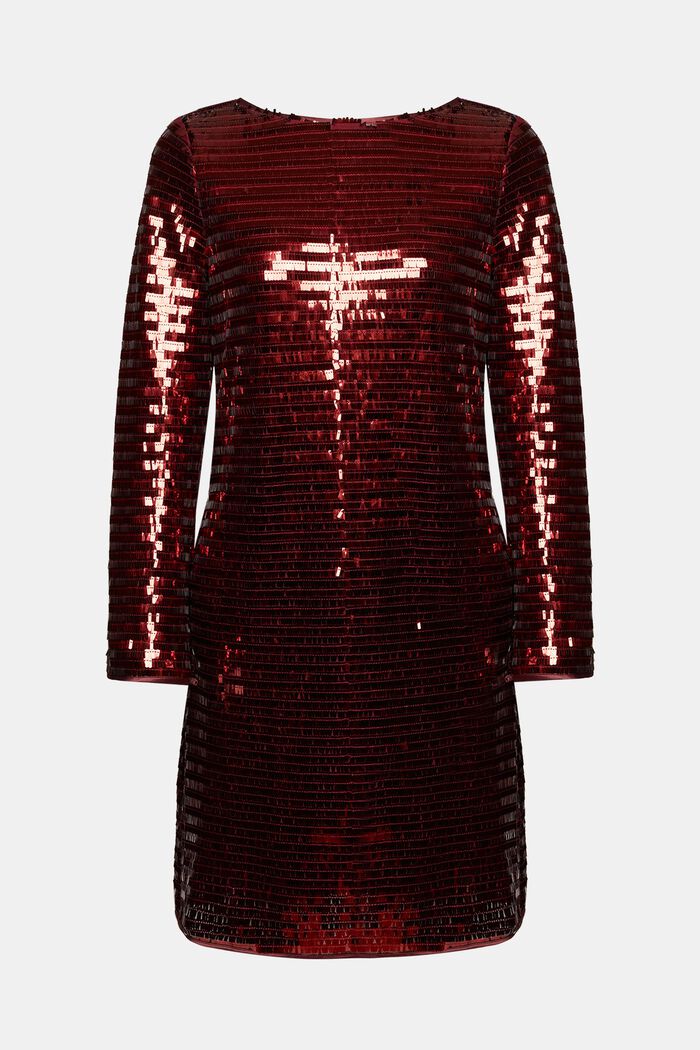 Dress with sequins, BORDEAUX RED, detail image number 7