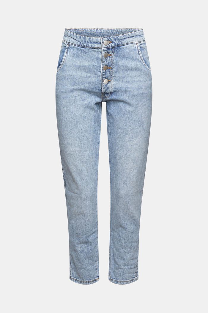 Containing hemp: button-fly jeans, BLUE BLEACHED, overview