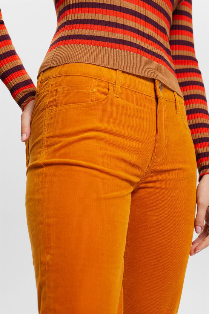 Mid-Rise Slim Corduroy Trousers, HONEY YELLOW, detail image number 2
