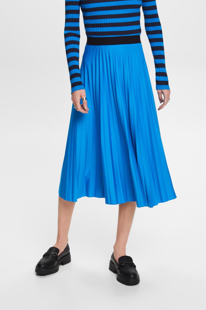 Pleated midi skirt, BLUE, detail image number 0