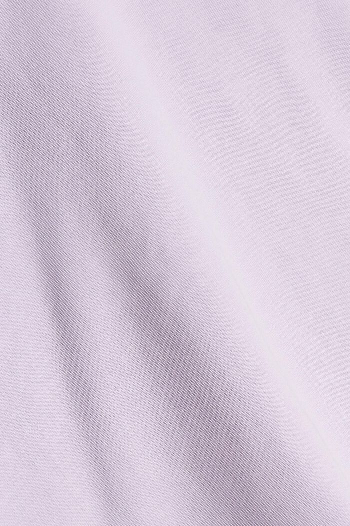 Hoodie with an embroidered logo, cotton blend, LILAC, detail image number 4