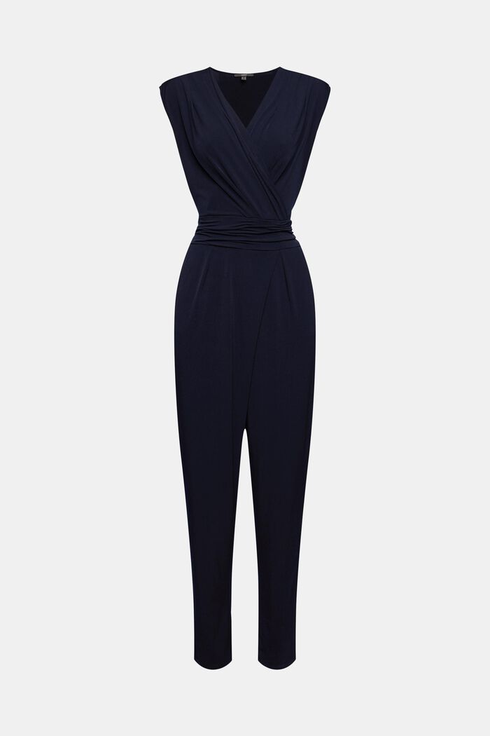 Wrap jumpsuit made of stretch jersey