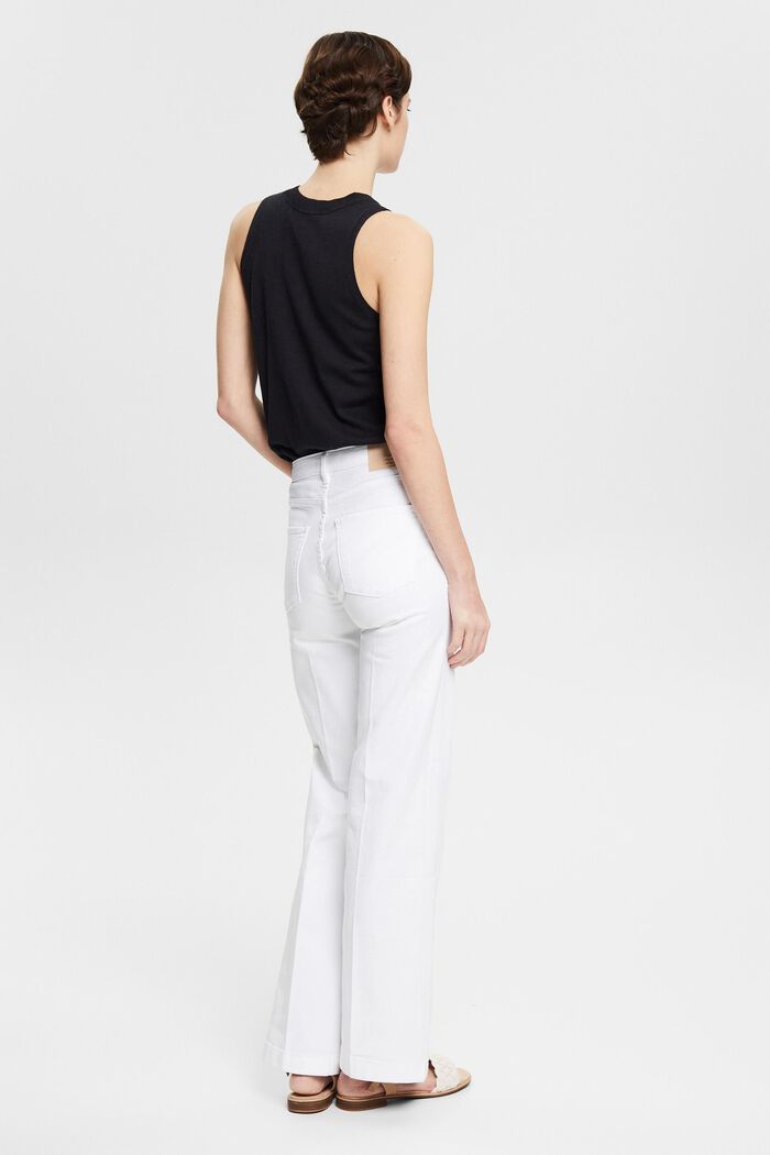 Flared trousers with patch pockets, WHITE, detail image number 3