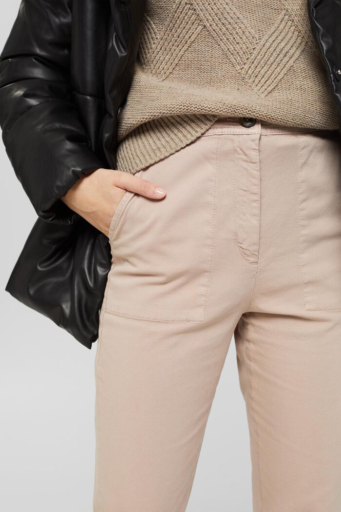 High-rise trousers made of organic cotton, LIGHT TAUPE, detail image number 2