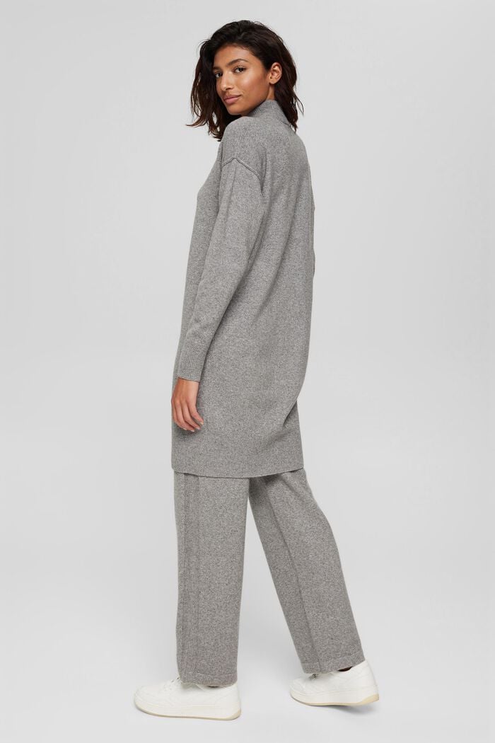 Wool blend: knitted dress with dropped shoulders, MEDIUM GREY, detail image number 2