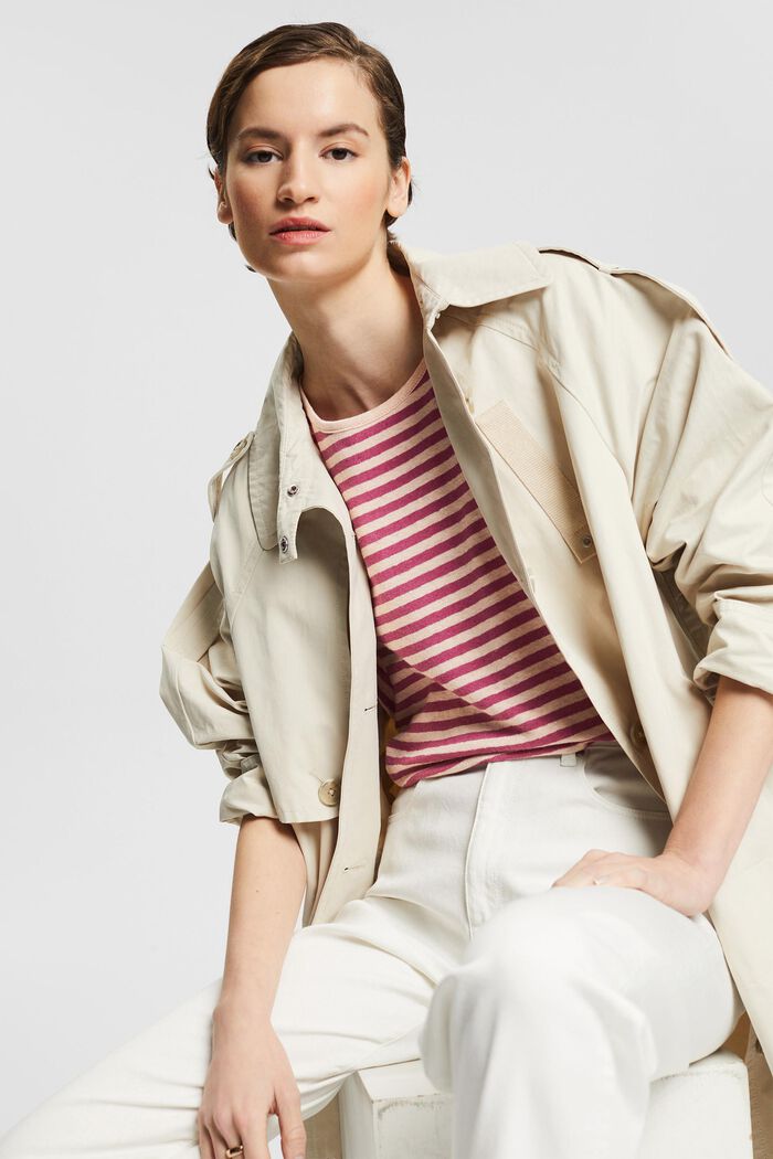 With linen: striped T-shirt , NUDE, overview