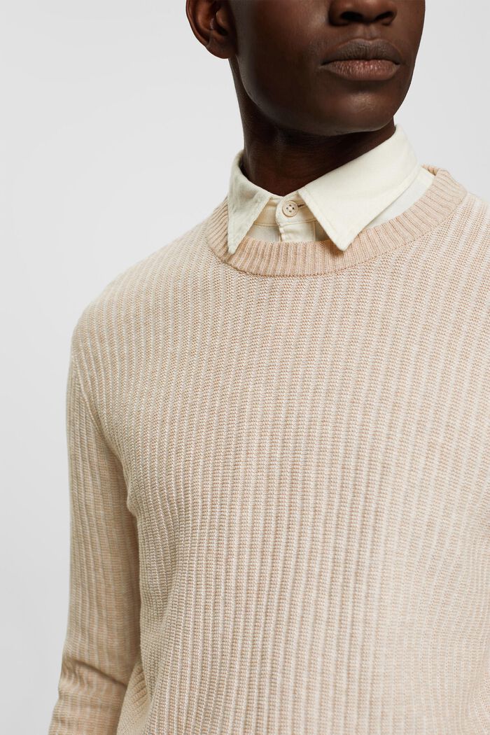 Two-coloured rib knit jumper, LIGHT TAUPE, detail image number 2