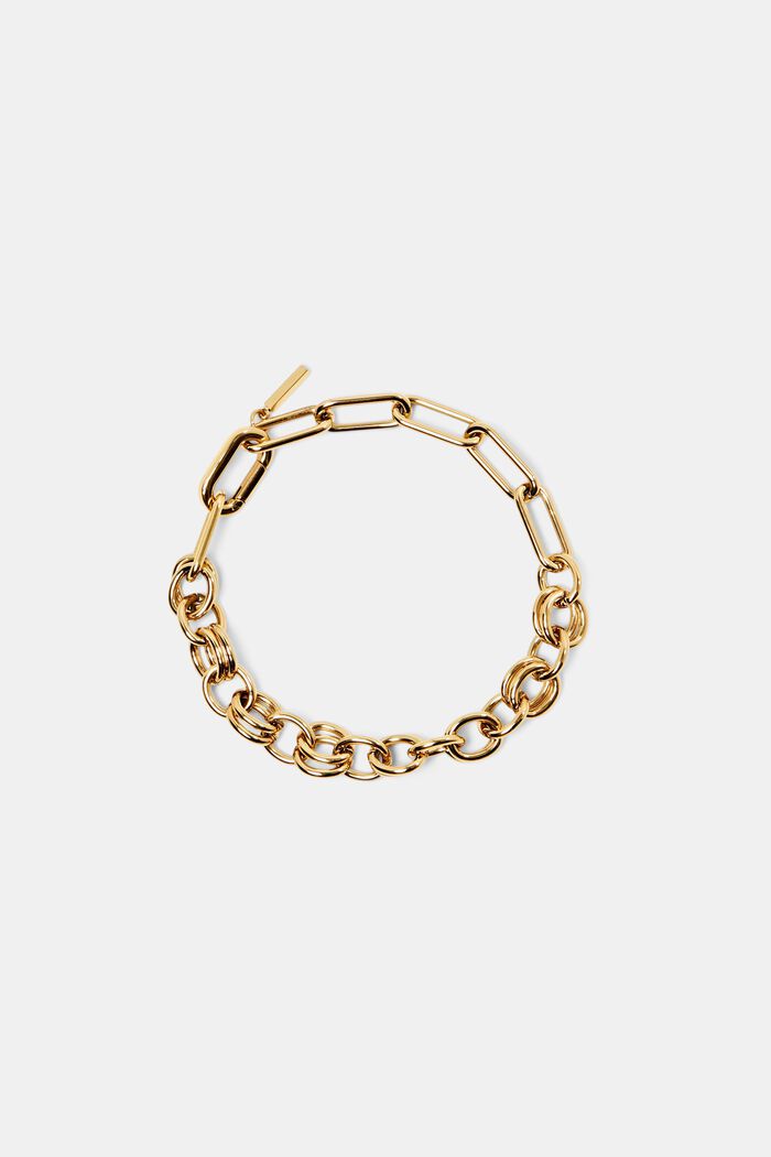 Link Stainless Steel Bracelet, GOLD, detail image number 0