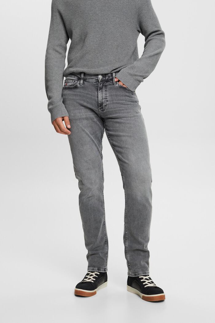 Mid-Rise Slim Fit Jeans, GREY LIGHT WASHED, detail image number 0