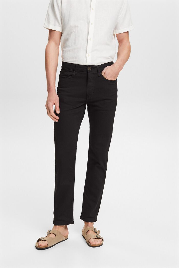 Mid-Rise Straight Jeans, BLACK RINSE, detail image number 0