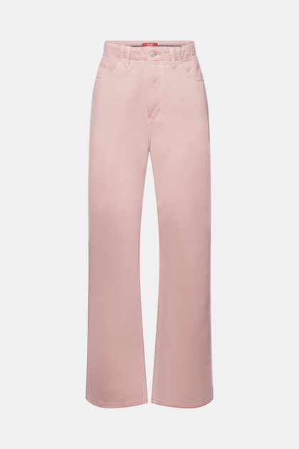 Wide leg twill trousers, 100% cotton