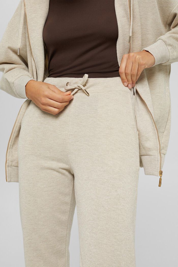 Tracksuit bottoms with glitter, LIGHT TAUPE, detail image number 2